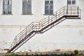 Steel staircase to wall of old house that is being renovated Royalty Free Stock Photo