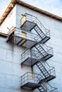 Steel stairs on the outer wall Royalty Free Stock Photo