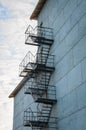 Steel stairs on the outer wall Royalty Free Stock Photo