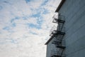 Steel stairs on the outer wall Royalty Free Stock Photo