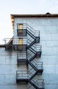 Steel stairs on the outer wall Royalty Free Stock Photo