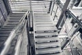 Steel stairway up down Royalty Free Stock Photo