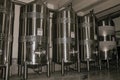 Steel storage tanks and equipment at Aurora Winery Royalty Free Stock Photo