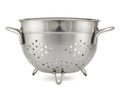 Steel strainer sieve metal bowl Royalty Free Stock Photo