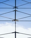 Steel string line structure Architecture details blue sky