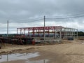 Steel structure factory building under construction Royalty Free Stock Photo