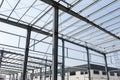 Steel structure factory building under construction Royalty Free Stock Photo