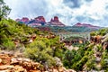 The steel structure of Midgely Bridge on Arizona SR89A between Sedona and Flagstaff over Wilson Canyon at Oak Creek Canyon Royalty Free Stock Photo