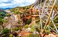 The steel structure of Midgely Bridge on Arizona SR89A between Sedona and Flagstaff over Wilson Canyon at Oak Creek Canyon Royalty Free Stock Photo