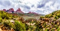 The steel structure of Midgely Bridge on Arizona SR89A between Sedona and Flagstaff over Wilson Canyon at Oak Creek Canyon Royalty Free Stock Photo