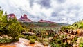 The steel structure of Midgely Bridge on Arizona SR89A between Sedona and Flagstaff over Wilson Canyon at Oak Creek Canyon Royalty Free Stock Photo