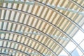 Steel structure of modern office building roof. Metal windows glass facade frames supported. Abstract interior architecture design Royalty Free Stock Photo