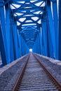 Steel Structure Rail Bridge Over the River in Bangladesh