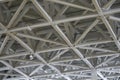 Steel structure roof ceiling made of metal and glass Royalty Free Stock Photo