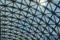 Steel structure roof ceiling made of metal and glass Royalty Free Stock Photo