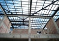 Steel structure for the roof of the house under construction.