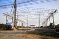 The steel structure structure in the construction site, samutsakorn city, Thailand.