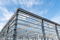 Steel structure workshop with blue sky Royalty Free Stock Photo