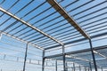 Steel structure workshop closeup Royalty Free Stock Photo