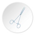 Steel surgical forceps icon circle