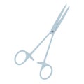 Steel surgical forceps icon isolated