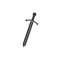 Steel sword vector icon illustration isolated white background