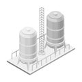 Steel Tank or Storage Reservoir with Oil or Petroleum Isometric Vector Illustration Royalty Free Stock Photo