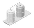 Steel Tank or Storage Reservoir with Oil or Petroleum Isometric Vector Illustration Royalty Free Stock Photo