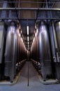Steel tanks in wine cellar Royalty Free Stock Photo