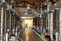 Steel tanks wine factory large fermentation Tanks Wine Cellar stainless Royalty Free Stock Photo