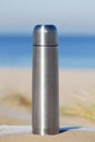 Steel thermos flask Royalty Free Stock Photo