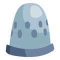 Steel thimble icon, cartoon style