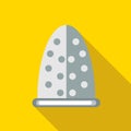 Steel thimble icon in flat style Royalty Free Stock Photo