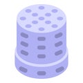 Steel thimble icon isometric vector. Needle protection cap Royalty Free Stock Photo