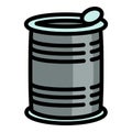 Steel tin can icon, outline style Royalty Free Stock Photo