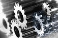 Steel and titanium gears Royalty Free Stock Photo