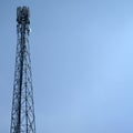 Steel tower with cellular antennas Royalty Free Stock Photo