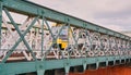 Steel Train Trestle with Passenger Train in Central London