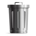 Steel Trash can isolated realistic style