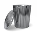 Steel Trash Can Lid Off Royalty Free Stock Photo