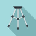 Steel tripod icon flat vector. Camera stand Royalty Free Stock Photo