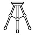 Steel tripod icon outline vector. Camera stand