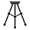 Steel tripod icon simple vector. Camera stand