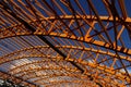 Steel truss roof for building construction Royalty Free Stock Photo