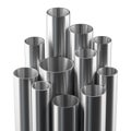 3D illustration. Set of metal pipes on a white background Royalty Free Stock Photo