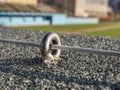 Steel twisted rope and bolt anchor eye in concrete
