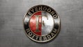 Steel version of the Dutch Feyenoord Rotterdam football club logo - 4k high res background