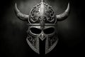 Steel Viking combat helmet on a black background