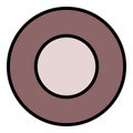 Steel washer icon color outline vector