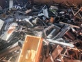 The steel waste,metal pile,stainless steel rubbish